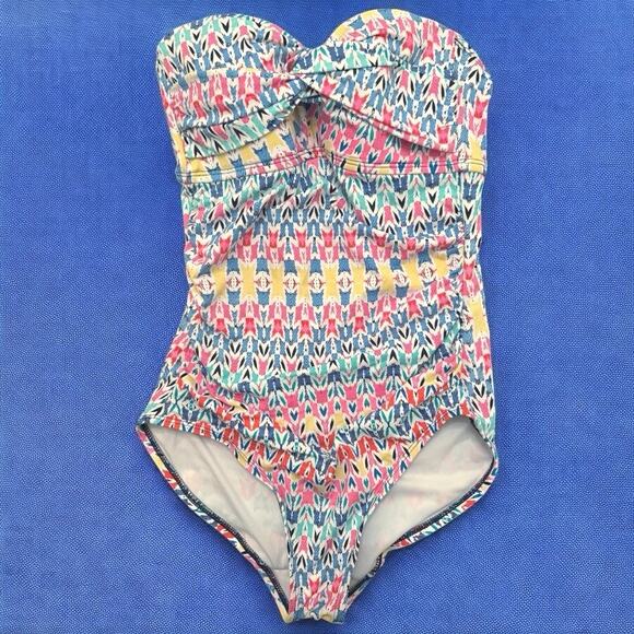 Cole of California Bali Beat Twist Front Strapless One Piece Swimsuit 6 - Picture 1 of 3